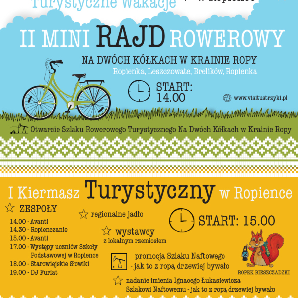 I Kiermasz Turystyczny oraz II Mini Rajd Rowerowy w Ropience